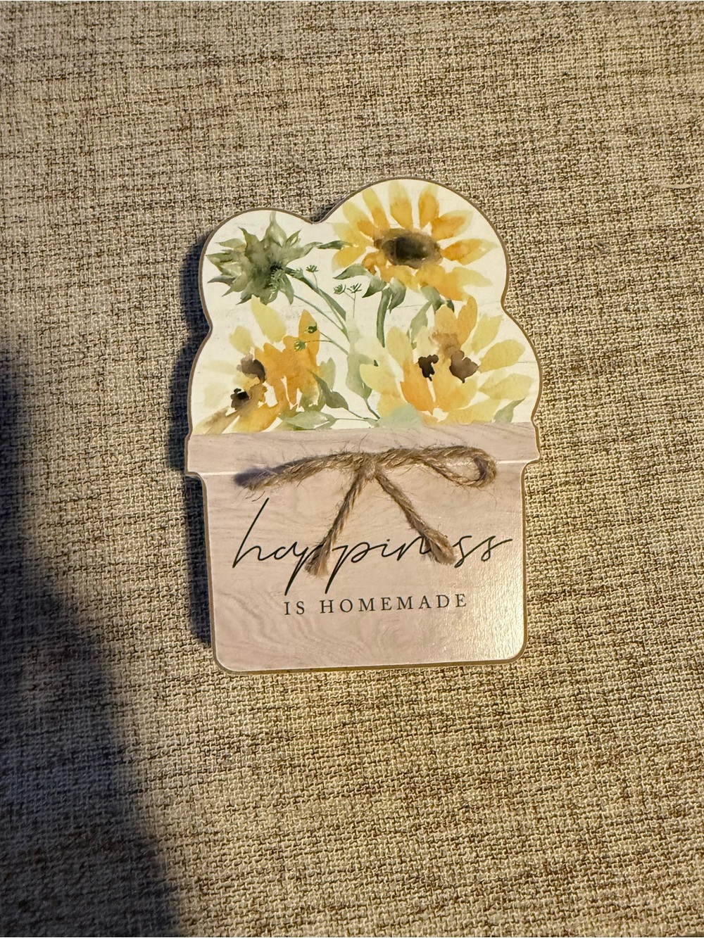 Sunflower Wooden Wall Sign - "Happiness is Homemade"